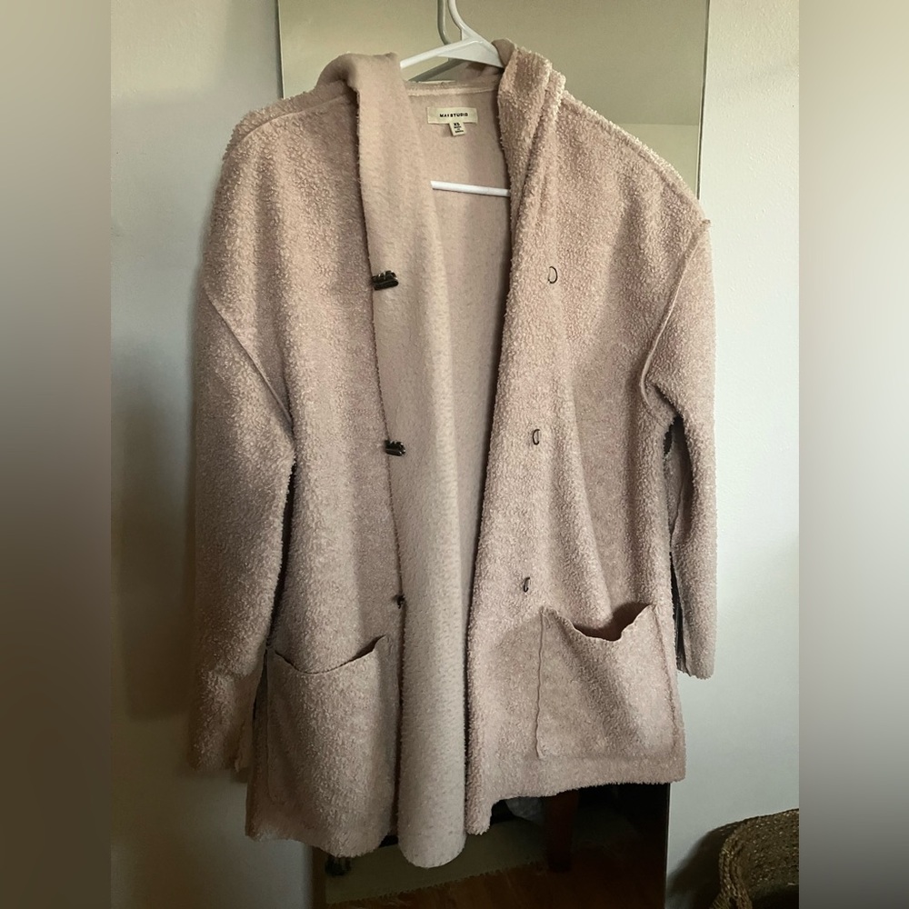 Cozy Beige Hooded Women's Coat
